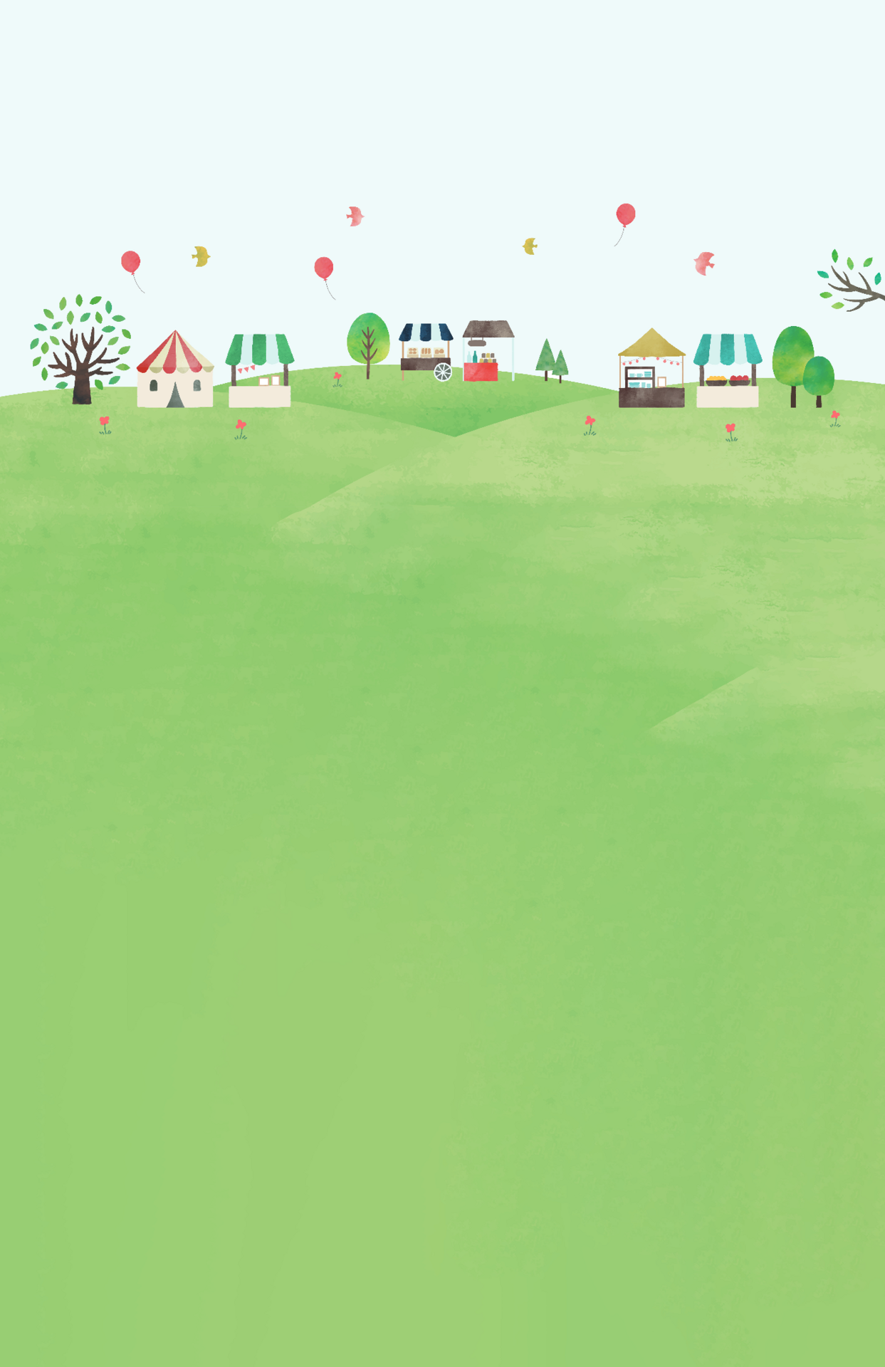 Illustrated village market scene